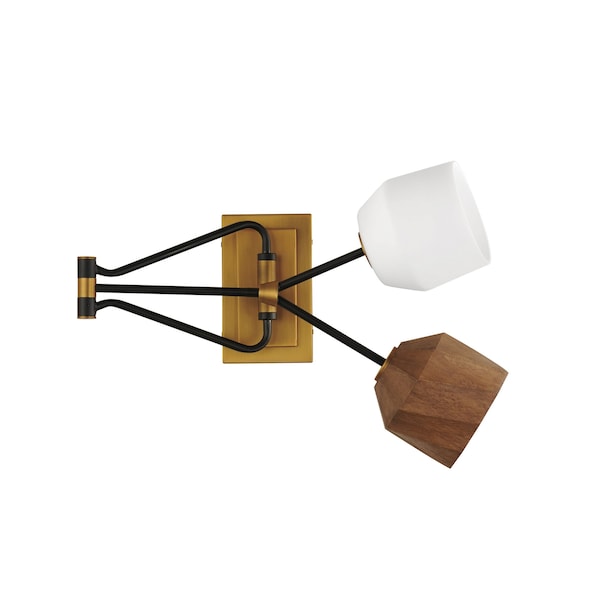 Maxim Lighting Akimbo 2-Light Swing Arm Wall Sconce W LED Bulbs 28272DBZAB - main